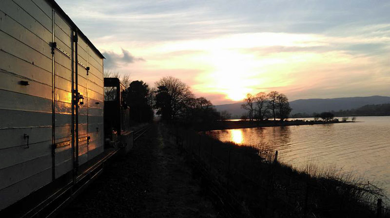 Sunset at the Bala Lake Railway