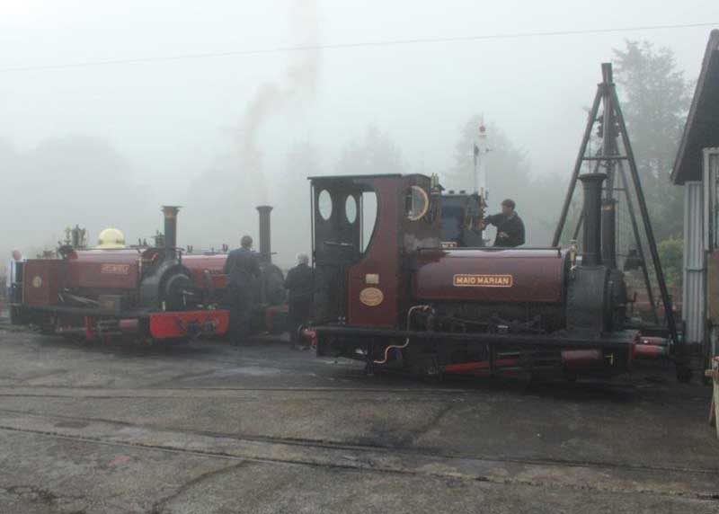 Raising steam on a misty morning