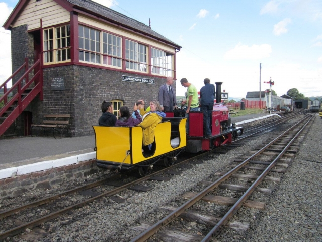 Alice with the Yellow Coach out side the Signalbox