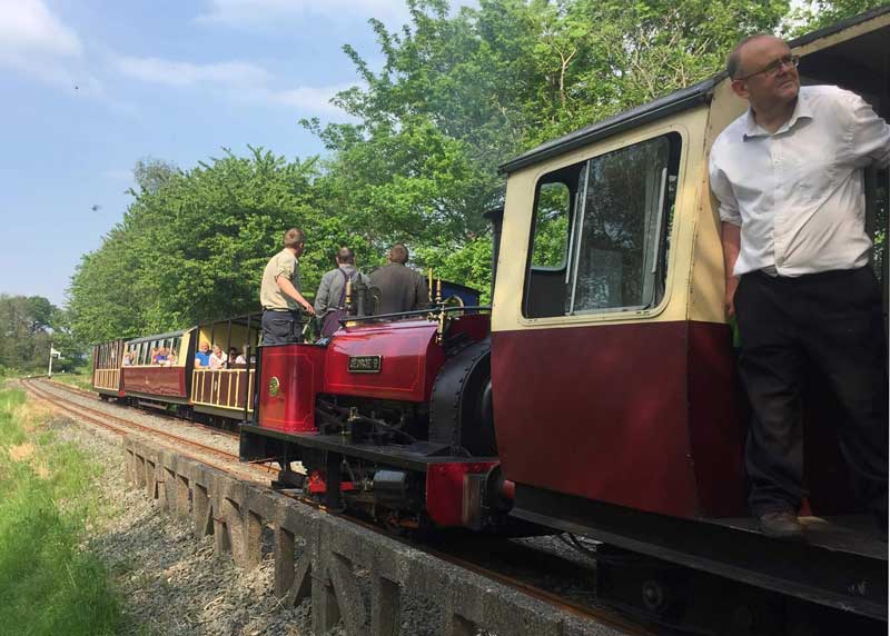 Two trains passing over the Bank Holiday weekend