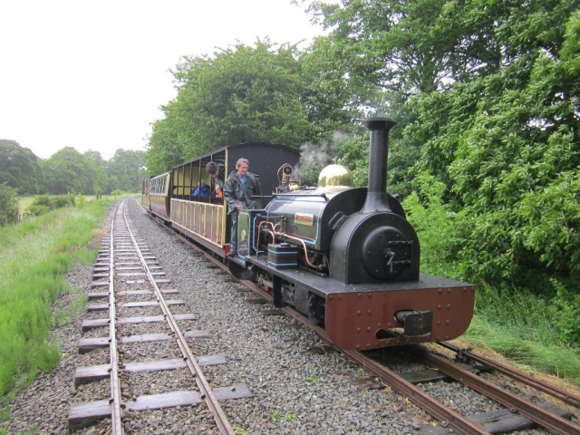 Winifred with a passenger train in the Llangower loop