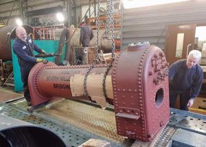 Alice's new boiler being loaded at the Severn Valley Railway