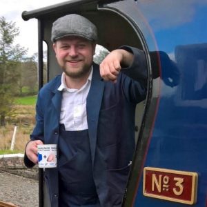 Volunteer James Priestly on the footplate