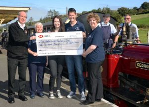 Presentation of £1,000 cheque to the Bala Lake Railway Trust