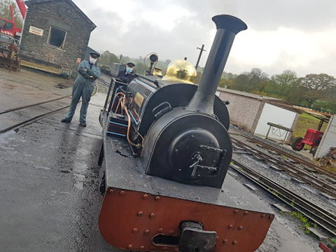 Driver Peter and Fireman Dafydd on the last day of the season