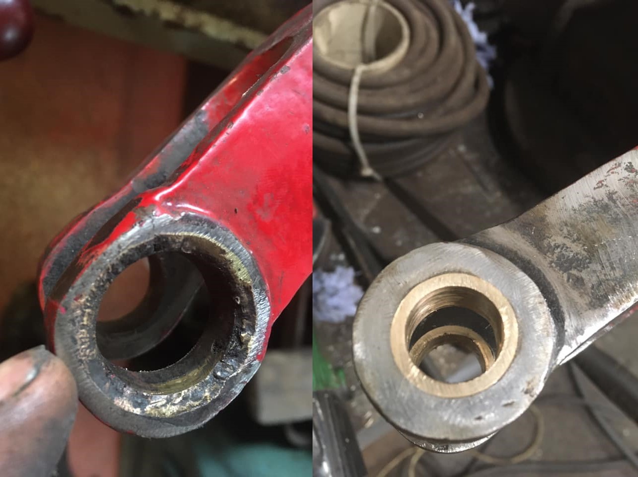Holy War eccentric rod bearings before and after