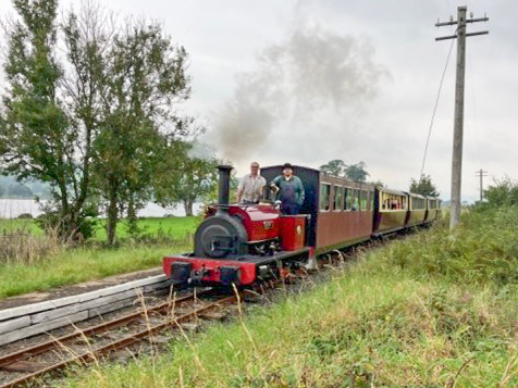 Train running through Pentrepiod Halt