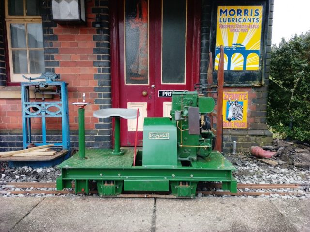 The Lister Railtruck parked outside the office